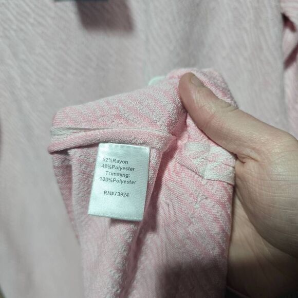 Ming Wang Floral Lace Hem Knit Sheath Dress Whisper Pink NWT $240 - Picture 8 of 8